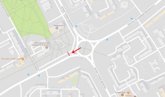 Бэклайт A в Киеве просп. Червоної Калини (Володимира Маяковського), біля Драйзера пр-т, до просп. Романа Шухевича (Генерала Ватутіна) схема