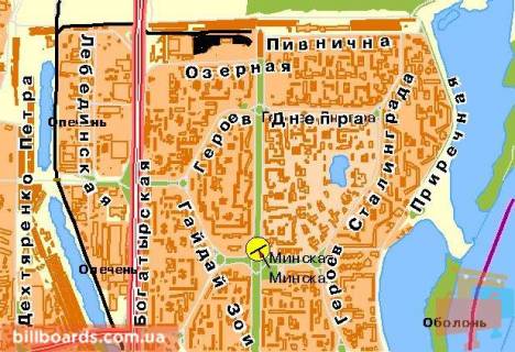 Призма A в Киеве, 6x3  Оболонський пр-т, ст. м. "Мінська", ТЦ "Dream Town", з центру - 38646 схема