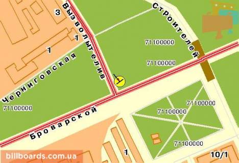 Призматрон, Призма  у Києві Броварской пр-т, поворот на просп. Георгія Нарбута (Визволителів), из центра - 38354 схема