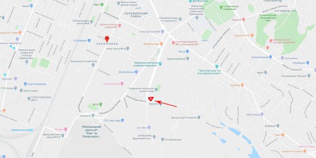 Билборд B в Киеве Святослава Хороброго вул. (Народного Ополчення вул.), з боку Ернста ул., в центр схема