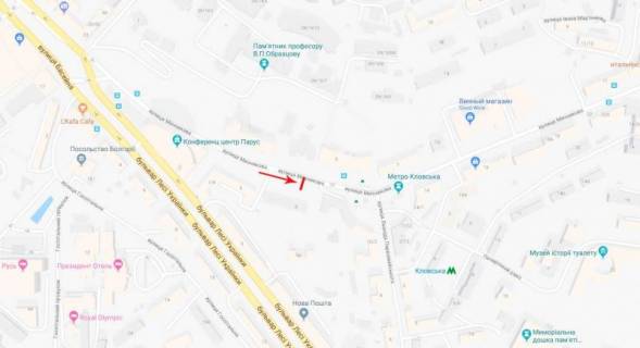 Ситискролл A в Киеве, 1,2x1,8  Мечникова вул. 8, рух в напрямку ст. м. "Кловська" схема