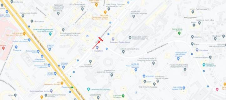Ситискролл A в Киеве, 1,2x1,8  вул. Генерала Алмазова (Кутузова) . 6, рух від пл. Л.Українки схема