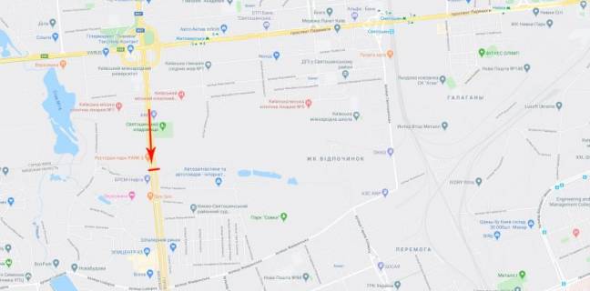 Видеоборд A в Киеве, 12x4  Кільцева дорога 27, від просп. Берестейський (Перемоги) ст.м. Академмістечко - 617921 схема