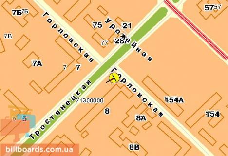 Білборд, Бігборд (Борд)   у Києві Тростянецкая ул., в сторону пересечения с Харьковским шоссе схема