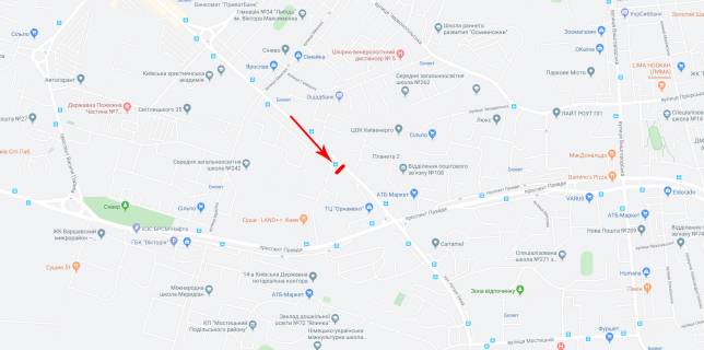 Билборд A в Киеве Свободи пр-т 4 напроти схема