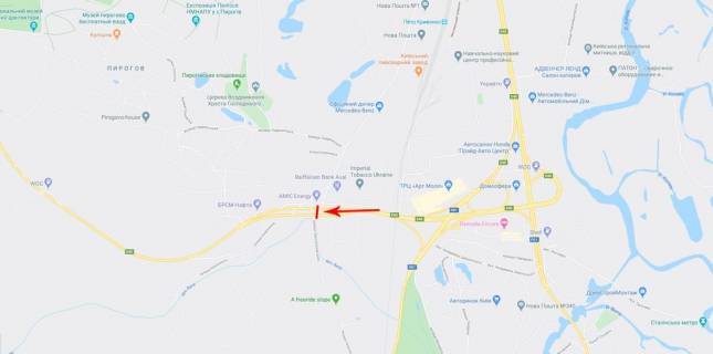 Бэклайт A в Киеве Заболотного академіка вул., біля Пирогівский шлях вул., до Одеської пл., поруч тютюнова фабрика, на розділіть схема