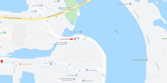 Видеоборд A в Киеве, 3x6  Набережно-Рибальська вул / Електриків вул.7, АЗС "Glusco", рух в напрямку Набережно - Крещатицької вул. - 617899 схема