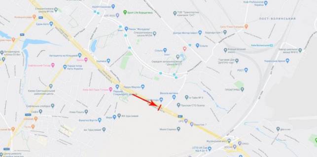 Megaboard A in Kyiv, 12x4  Kil'ceva doroga / Trublaini st., AZS "UPG", "Avantaz", ruh v napramku Zulans'kogo mostu scheme