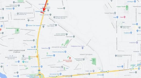 Megaboard A in Kyiv, 12x4  Palladina Akademika pr-t /st. Robitnica, ruh v napramku st. m. "Akademmistecko" scheme