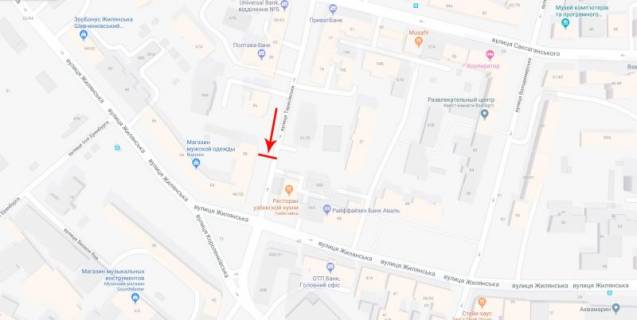 Ситискролл A в Киеве, 1,2x1,8  Тарасівська вул. 38, рух в напрямку вул. Жилянська схема