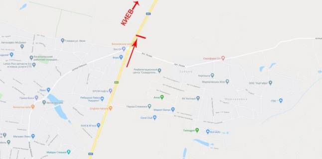 Билборд  в Киеве, 12x4  50.2835813500, 30.3479985700, Недалеко від м.Київ схема