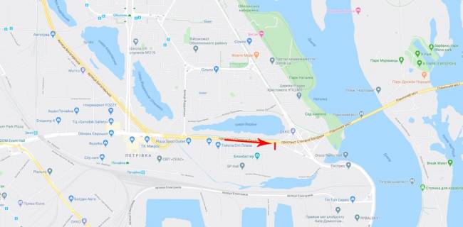 Бэклайт A в Киеве просп. Степана Бандери (Московський), від Почайної (Петрівки), 700м до Північного мосту схема