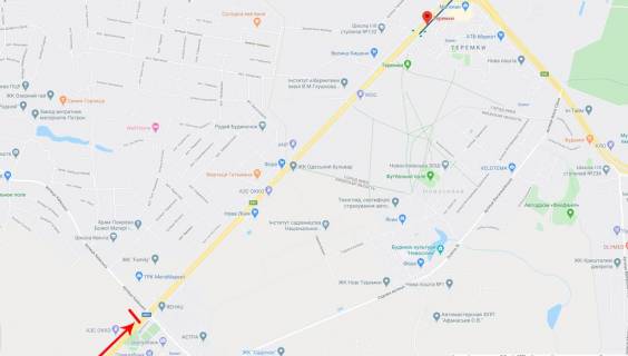Мегаборд B в Гатном, 12x4  В'їзд до Києва, з боку Одеси, біля н.п.Чабани схема