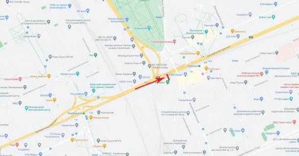 Білборд, Бігборд (Борд)  A у Києві, 3x6  Броварський пр-т, рух в напрямку ст. м. "Дарниця" схема