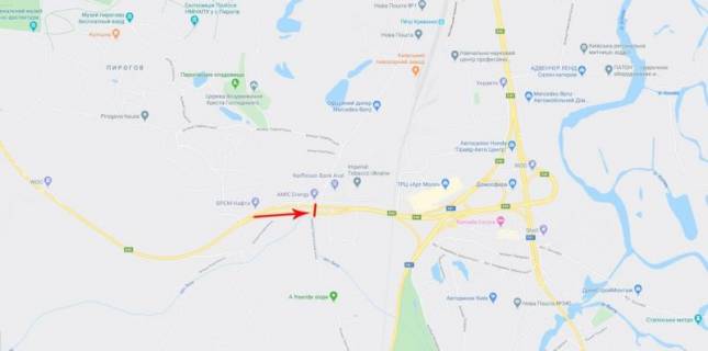 Megaboard A in Kyiv, 12x4  Zabolotnogo akademika st., bila Pirogivskij slah st., z boku Odes'koi pl., poruc tutunova fabrika, na rozdil'nik scheme