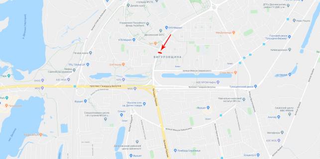 Білборд, Бігборд (Борд)  B у Києві, 6x3  Маяковського вул. 2, до Керченської пл., В центр схема