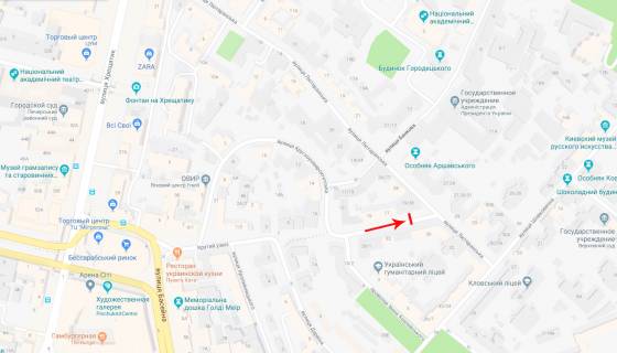 Сітіскролл B у Києві, 1.2x1.8  Круглоуніверситетська вул. 19/28 схема
