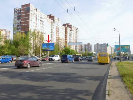 Білборд, Бігборд (Борд)  B у Києві просп. Червоної Калини (Володимира Маяковського) 52, до просп. Романа Шухевича (Генерала Ватутіна) Фото 1