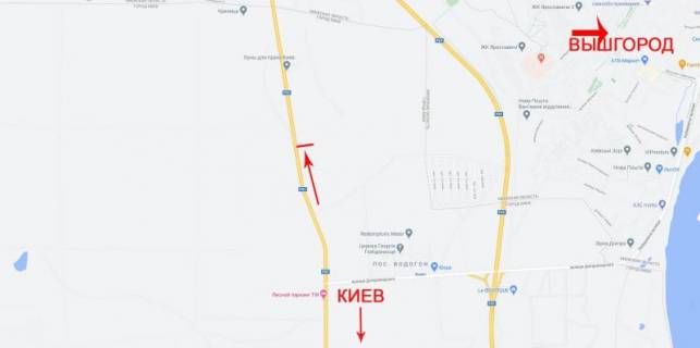 Билборд A в Киеве, 3x6  просп. Литовський (Мінський), рух в напрямку з Києва схема