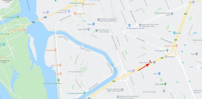 Billboard  in Kyiv, 3x6  50.4405126736, 30.6190428003, scheme