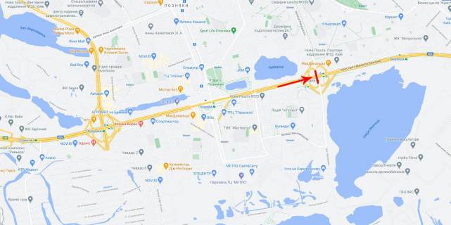 Нестандарт A в Киеве, 8x2  Бажана пр-т / Ревуцького вул., ст.м. "Харківська", з центру схема