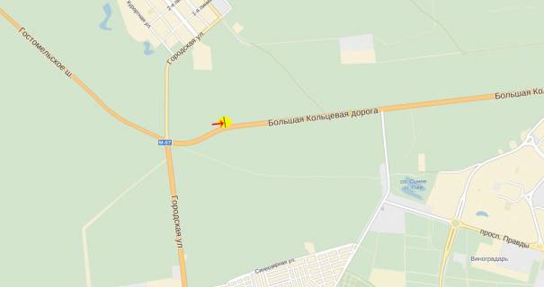 Бэклайт B в Киеве Велика Кільцева дорога 32, з боку Міської вул. схема