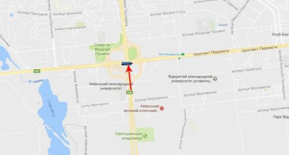 Нестандарт A в Киеве, 8x2  Кільцева дорога - Палладіна пр-т / просп. Берестейський (Перемоги), з центру схема
