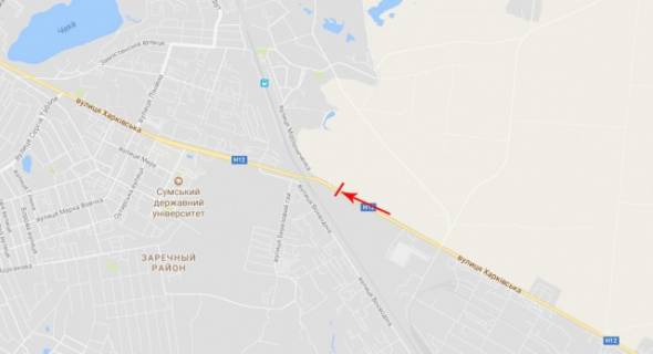 Билборд A в Сумах Харківська вул., біля  СТО, ВАЗ схема