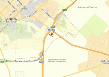 Билборд B в Бровары, 3x6  виїзд з Києва, до Чернігова, до котедж. містечка Княжичі 27 км схема