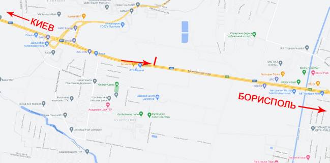 Билборд B в Киеве, 8x4  Бориспільська траса км 27 з Києва схема