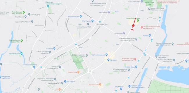 Билборд B в Киеве, 3x6  Червоної калини пр.  (Маяковського пр-т) 40, банк "Sense", супермаркет "Фора" схема