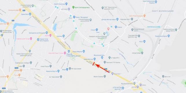 Мегаборд A в Киеве, 12x4  Кільцева дорога / Трублаїні вул., Арма Морорз ООО, Mc Donald's, рух в напрямку супермаркету Novus схема