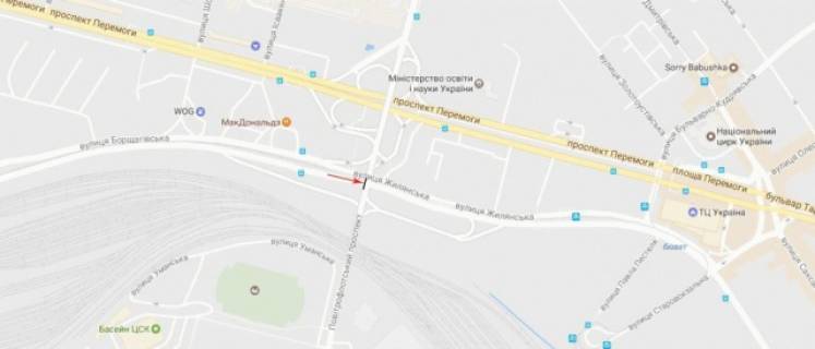 Нестандарт A в Киеве Міст через р. Либідь по Повітрофлотському пр-т (до універмагу Україна) схема