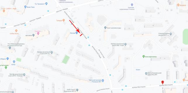 Билборд A в Киеве, 6x3  Ужвій вул. 19/3, від просп. Європейського Союзу (Правди) схема