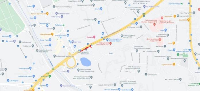 Видеоборд A в Киеве, 3,14x2,32  Миколи Міхновського бульвар (Дружби Народів бульвар)  4/6, рух в напрямку від Либідська площа (Дзержинського пл.) - 376321 схема