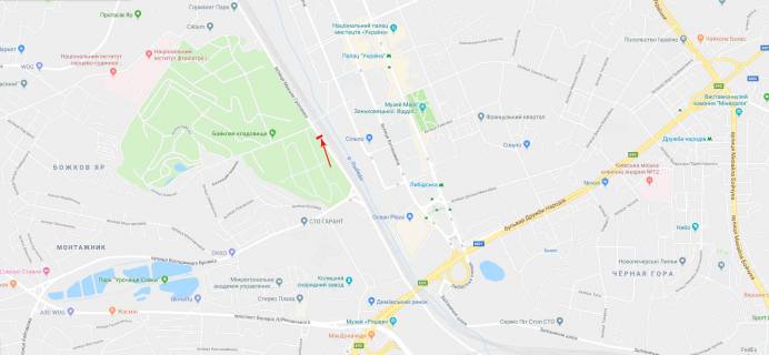 Білборд, Бігборд (Борд)  B у Києві Гринченко Н. ул., 9-й от Протасового Яра, в центр схема
