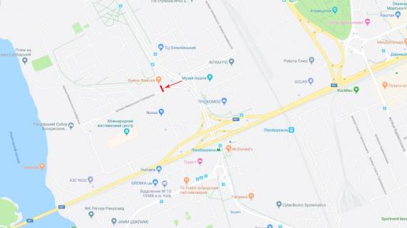 Билборд A в Киеве Микільсько-Слобідська вул. 1А схема