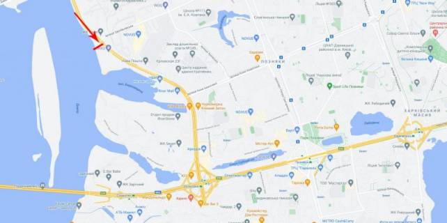 Билборд  в Киеве, 3,14x2,3  50.4097327400, 30.6015314400, схема
