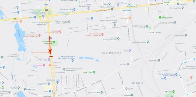 Video Billboard A in Kyiv, 12x4  Kil'ceva doroga 27, vid Peremogi pr-t, st.m. Akademmistecko - 530516 scheme