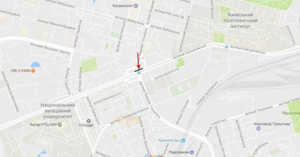 Нестандарт A в Киеве Индустриальная ул./ Борщаговская ул., к Севастопольской пл. схема