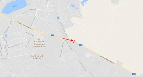 Билборд B в Сумах Харківська вул., біля  СТО, ВАЗ схема