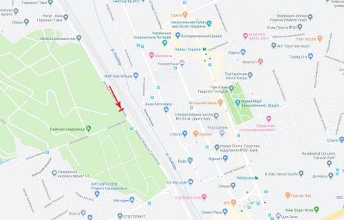Билборд A в Киеве, 6x3  Грінченка М. вул., 6-й від Протасового Яру, 70 м до Байкова вул., з центру схема