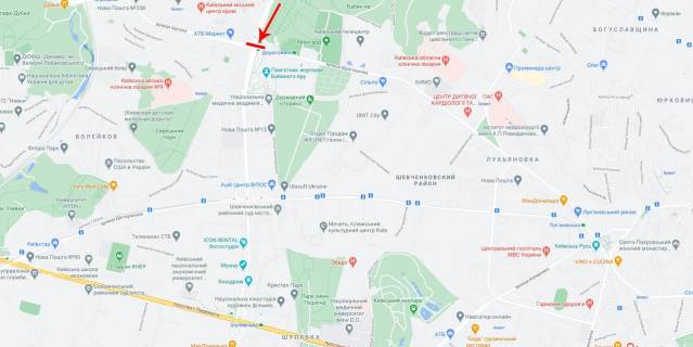 Нестандарт B в Киеве, 8x2  Теліги О. вул., біля Щусєва вул., поруч ст.м. Дорогожичі, до ст.м. Шулявська схема