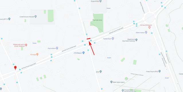 Билборд A в Киеве Драгоманова вул. 13/10 схема