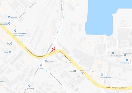 Мегаборд A в Киеве Межигорская ул.89, перекресток с ул.Заводской схема