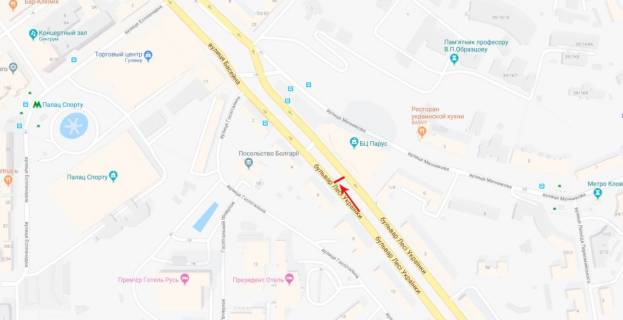 Сітіскролл B у Києві, 1.2x1.8  Лесі Українки бульв. 6 бульварна частина схема