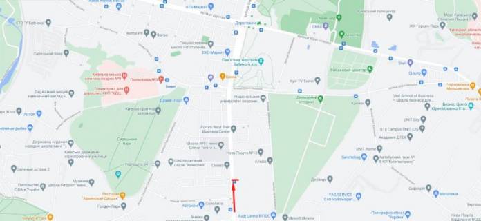 Видеоборд A в Киеве, 3,14x2,32  Теліги О. вул. 3 медичний центр "Сінево", рух в напрямку вул. Дорогожицька - 617940 схема