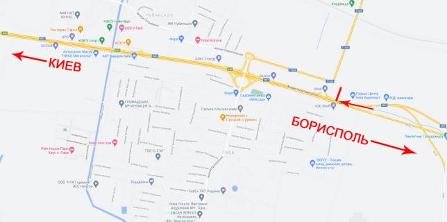 Бэклайт A в Киеве Бориспільська траса км 32 + 150 до Києва схема