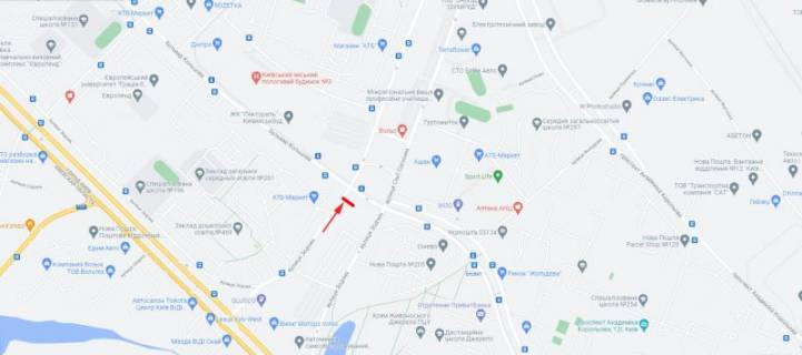 Білборд, Бігборд (Борд)  A у Києві, 3x6  Зодчих вул. 2/ Миколи Руденка бульвар (Кольцова бульвар) схема