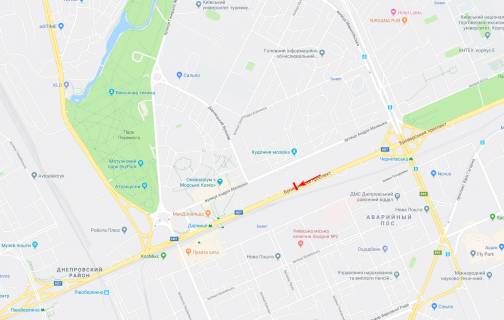 Билборд A в Киеве Броварський пр-т 29 схема